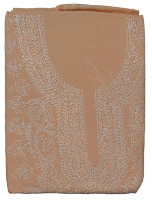 DRAVINAM Trends Women’s Cotton Unstitched Chikankari Suit Set with Dupatta & Bottom | Hand-Embroidered Lucknowi Dress Material | Premium Ethnic Wear for Women | Free Size (3-Piece)