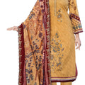 DRAVINAM Trends Women's Unstitched Camric Cotton Embroidered Pakistani Suit Material - Camric Cotton Fancy Embroidered Printed Shirt II Cotton Bottoms II Cotton Embroidered Dupatta