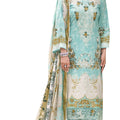 DRAVINAM Trends Women's Unstitched Salwar Suit Dress Material - Cotton Digital Printed Organza Embroidered Kameez II Unstitch Bottoms II Cotton Dupatta
