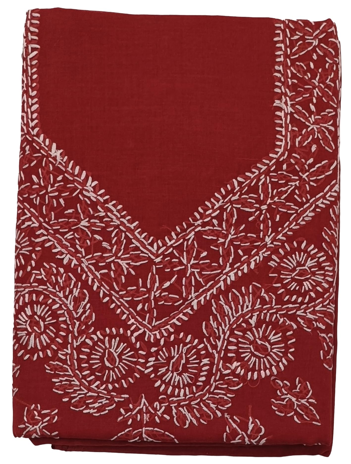 DRAVINAM Trends Women’s Cotton Unstitched Chikankari Suit Set with Dupatta & Bottom | Hand-Embroidered Lucknowi Dress Material | Premium Ethnic Wear for Women | Free Size (3-Piece)