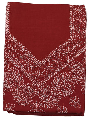 DRAVINAM Trends Women’s Cotton Unstitched Chikankari Suit Set with Dupatta & Bottom | Hand-Embroidered Lucknowi Dress Material | Premium Ethnic Wear for Women | Free Size (3-Piece)