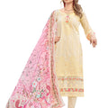 DRAVINAM Trends Kurti 2.50 mtrs, Pure Cotton (3 mtrs apx), Pure MAL MAL Cotton Dupatta Digital Print|Cream