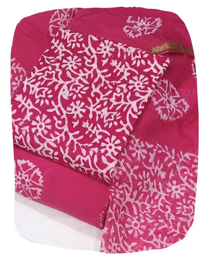 DRAVINAM Trends Unstitched Jaipuri Handmade Wax Batik Print Soft Cotton Dress Material with Dupatta