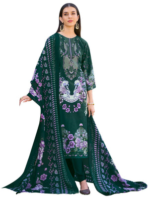 DRAVINAM Trends Pure Cotton Digital Print Pakistani Embroidered Suit Dress Material with Unstitched Bottoms and Cotton Dupatta