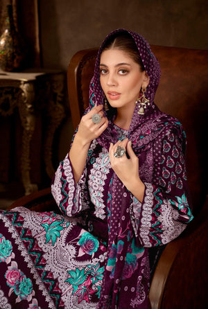 DRAVINAM Trends Women's Unstitched Salwar Suit Dress Material - Cotton Digital Printed Organza Embroidered Kameez II Unstitch Bottoms II Cotton Dupatta