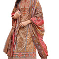 DRAVINAM Trends Lawn Cotton Pakistani Embroidered Suit Dress Material with Unstitched Bottoms and Cotton Dupatta
