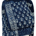 DRAVINAM Trends Hand Block Dabu Print Indigo Cambric Unstitched Cotton Suit Dress Material for Women with Mulmul Cotton Hand Printed Dupatta