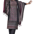 DRAVINAM Trends Women's Pure Wool Hand Work Dress Material with Printed Shawl