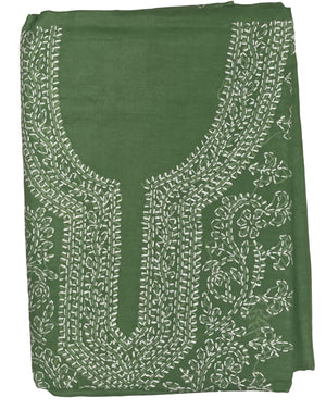 DRAVINAM Trends Women’s Cotton Unstitched Chikankari Suit Set with Dupatta & Bottom | Hand-Embroidered Lucknowi Dress Material | Premium Ethnic Wear for Women | Free Size (3-Piece)