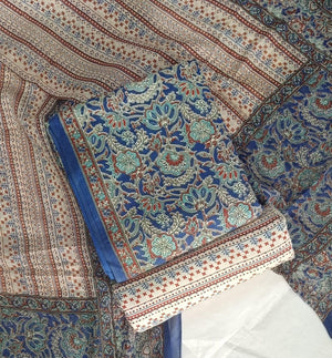 DRAVINAM Trends Jaipuri Print Cambric Cotton Unstitched Salwar Suit Dress Material for Women with Mulmul Cotton Dupatta