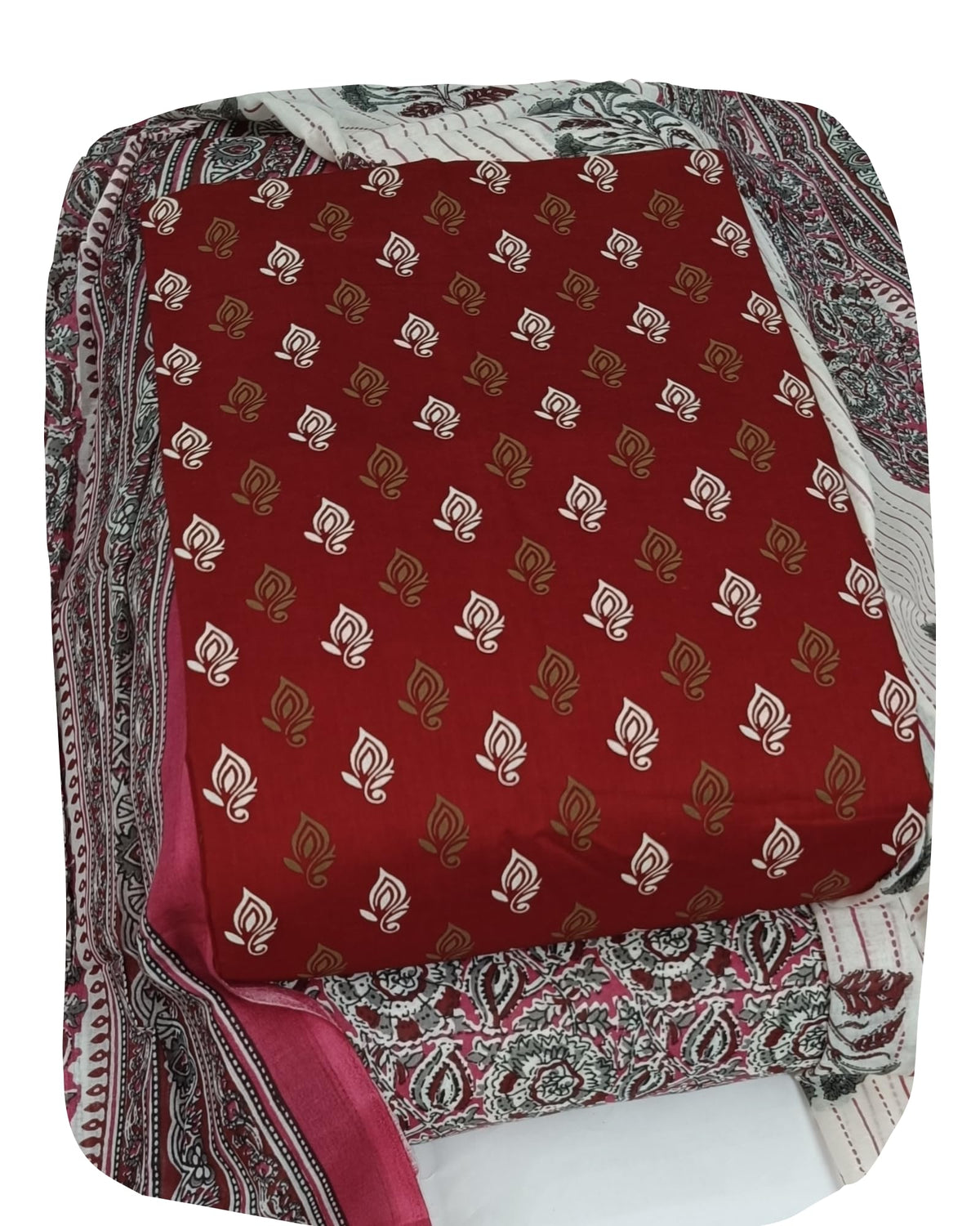 DRAVINAM Trends Women's Ethnic Pure Cotton Jaipuri Printed Unstitched Salwar Suit Dress Material with Dupatta