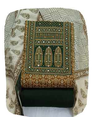 DRAVINAM Trends Women's Ethnic Pure Cotton Jaipuri Printed Unstitched Salwar Suit Dress Material with Dupatta