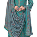 DRAVINAM Trends Women's Winter Wear Unstitched Discharge Print Hand Work Neck Embroidered Woollen Viscose Pashmina Salwar Suit Dress Material with Pashmina Printed Shawl Dupatta