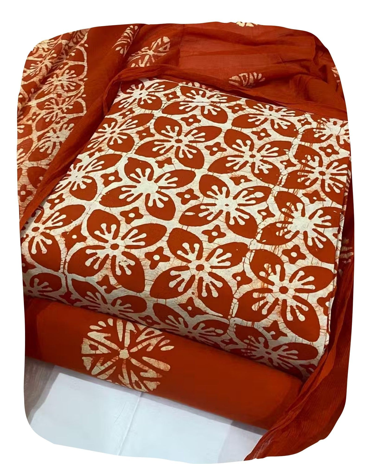 DRAVINAM Trends Unstitched Jaipuri Handmade Wax Batik Print Soft Cotton Dress Material with Dupatta