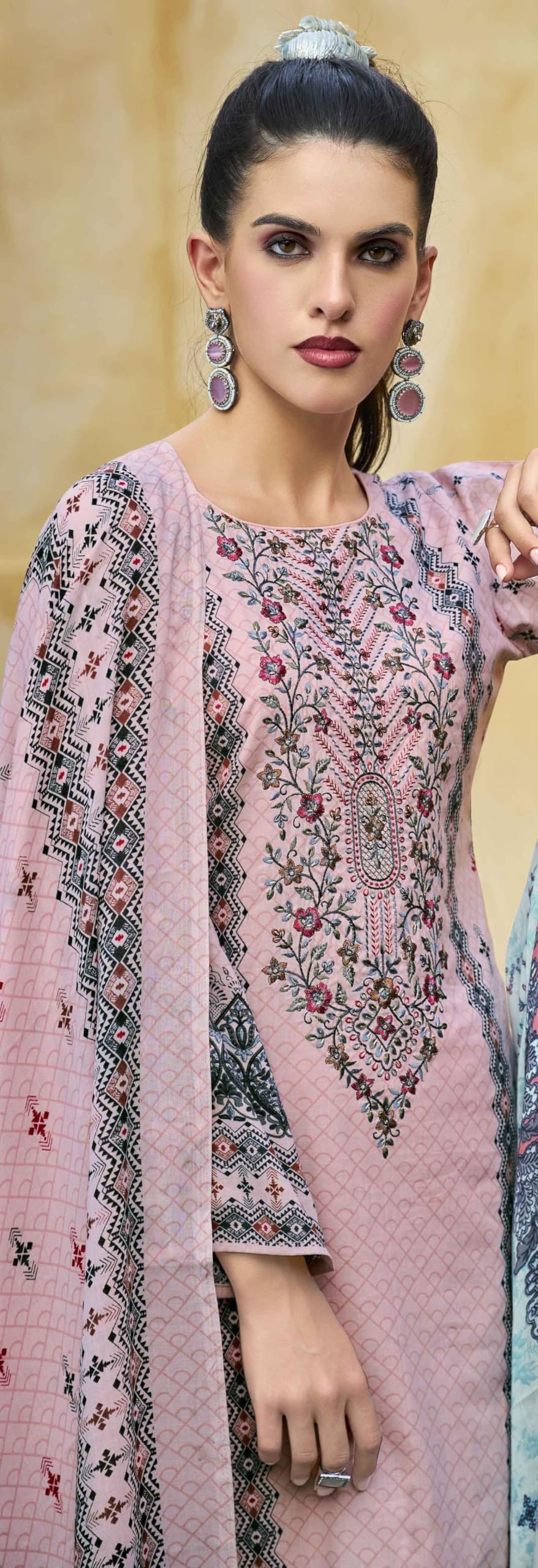 DRAVINAM Trends Kurti 2.50 mtrs, PURE COTTON DYED (2.7 m),PURE LAWN MULMUL DIGITAL PRINT COTTON DUP (2.25|Bawa