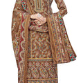 DRAVINAM Trends Women's Unstitched Winter Wear Kashmiri Kani Printed Swaroski Work Heavy Woolen Pashmina Salwar Suit Dress Material with Twill Printed Shawl Dupatta