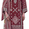 DRAVINAM Trends Women's Unstitched Premium Cotton Embroidered Suit Material - Pure Cotton Digital Printed Heavy Embroidered Kameez II Cotton Bottoms II Cotton Malmal Embroidered Cutwork Dupatta