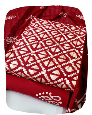 DRAVINAM Trends Unstitched Jaipuri Handmade Wax Batik Print Soft Cotton Dress Material with Dupatta