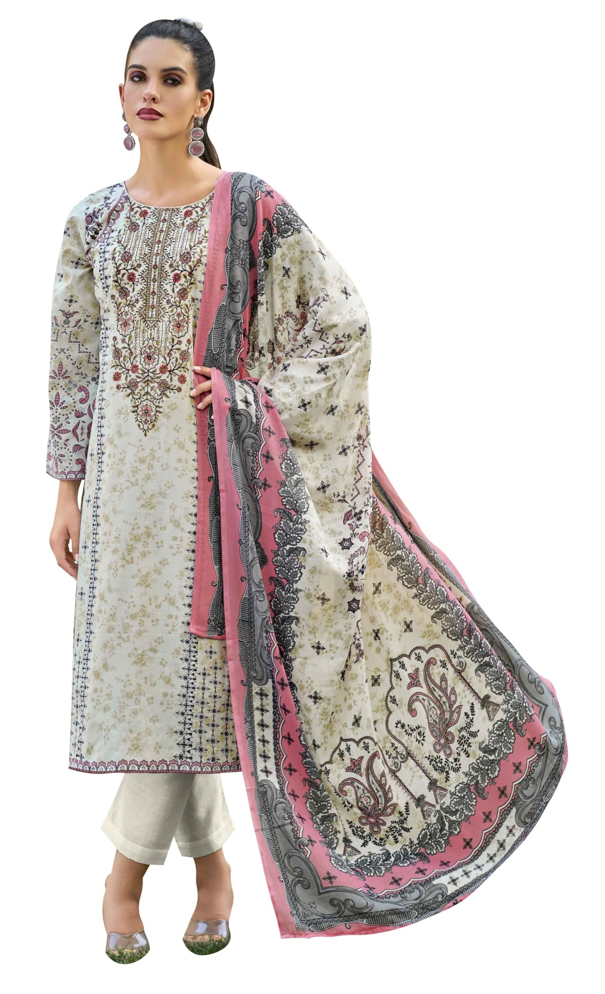 DRAVINAM Trends Kurti 2.50 mtrs, PURE COTTON DYED (2.7 m),PURE LAWN MULMUL DIGITAL PRINT COTTON DUP (2.25|Bawa