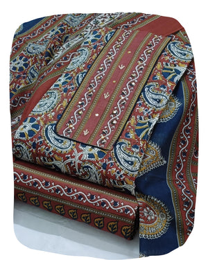 DRAVINAM Trends Women's Cambric Cotton Dress Material | Unstitch Kalamkari Printed Suit Set with Cotton Dupatta