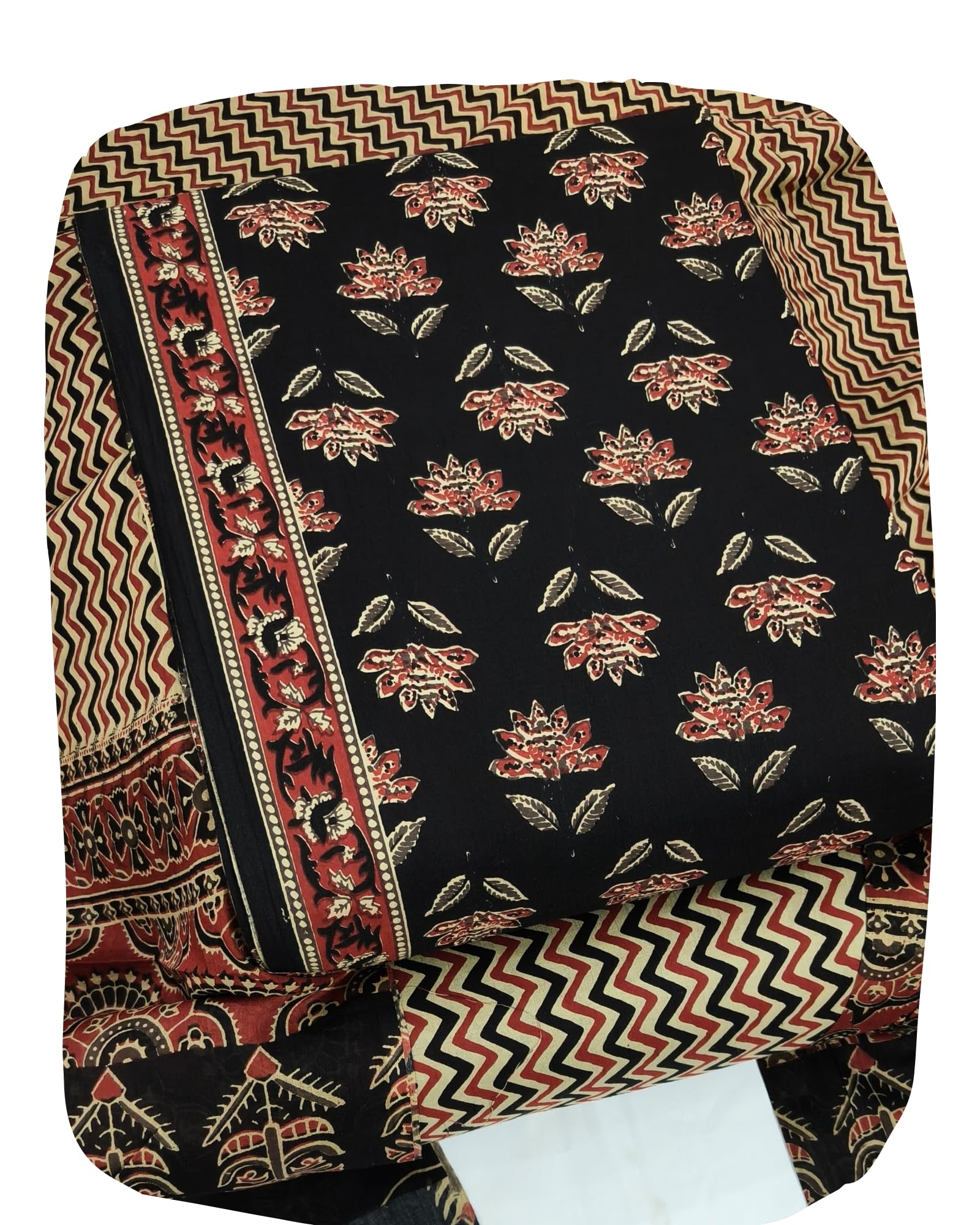 DRAVINAM Trends Jaipuri Print Cambric Cotton Unstitched Salwar Suit Dress Material for Women with Mulmul Cotton Dupatta