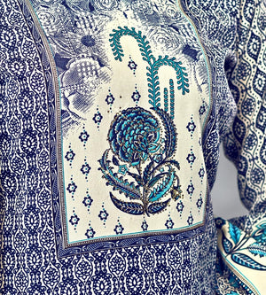 DRAVINAM Trends Pashmina Spun Digital Style Printed Unstitched Salwar Suit for Women with Siroski Work and Twill Printed Shawl Dupatta
