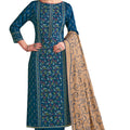 DRAVINAM Trends Women's Unstitched Rayon Salwar Suit Dress Material – Viscose Rayon Printed Hand work Top, Rayon Unstitch Bottom and Embroidered Cotton Dupatta