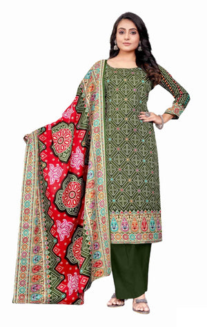 DRAVINAM Trends Heavy Spun Digital Style Printed Unstitched Salwar Suit for Women with Shawl Dupatta