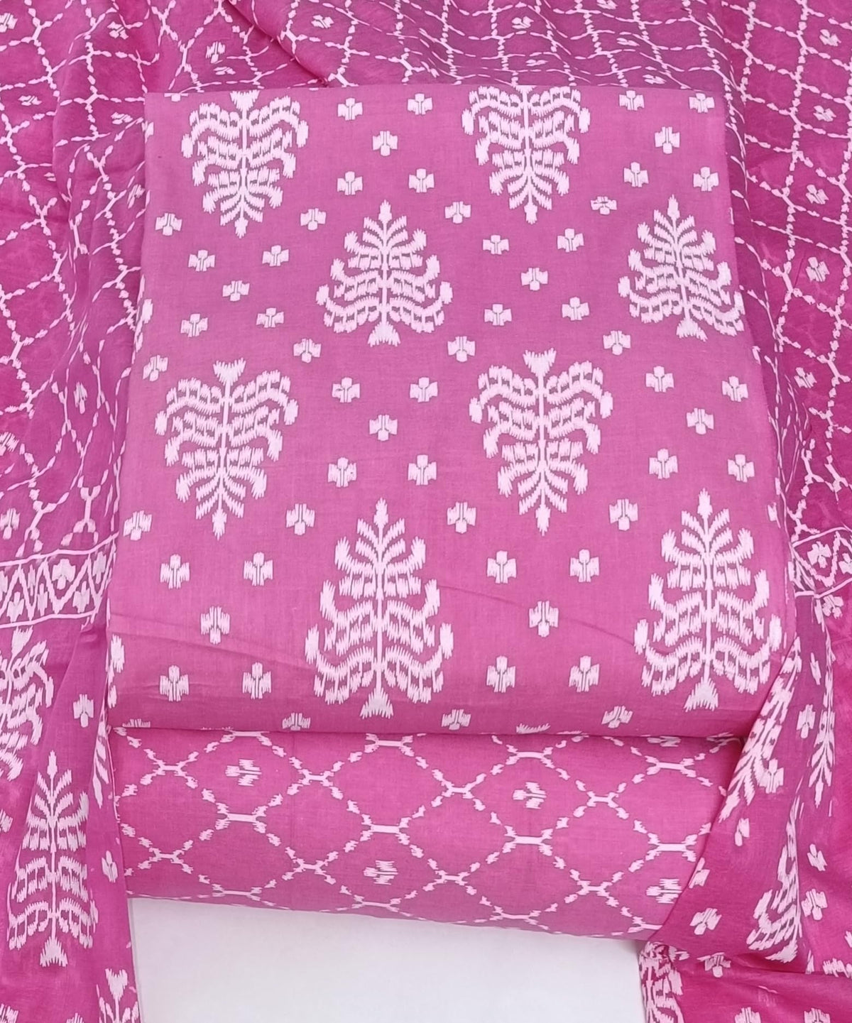 DRAVINAM Trends Jaipuri Print Cambric Cotton Unstitched Salwar Suit Dress Material for Women with Mulmul Cotton Dupatta