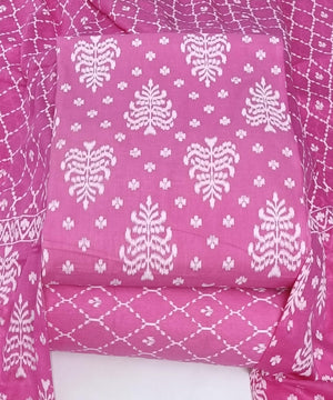 DRAVINAM Trends Jaipuri Print Cambric Cotton Unstitched Salwar Suit Dress Material for Women with Mulmul Cotton Dupatta