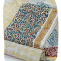 DRAVINAM Trends Hand Block Print Sanganeri Cambric Unstitched Cotton Suit Dress Material for Women with Mulmul Cotton Hand Printed Dupatta