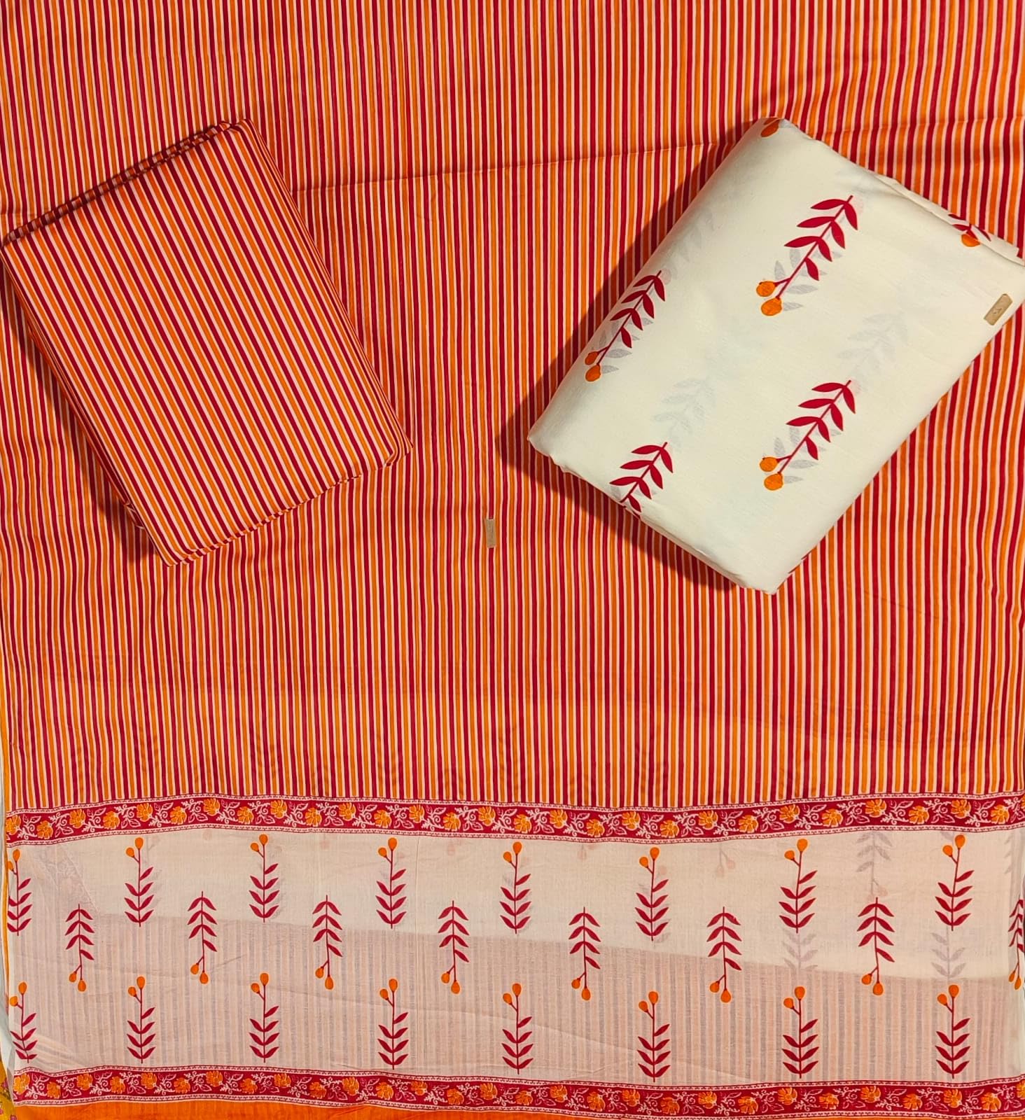 DRAVINAM Trends Jaipuri Print Cambric Cotton Unstitched Salwar Suit Dress Material for Women with Mulmul Cotton Dupatta