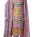 DRAVINAM Trends Women’s Ethnic Suit (Stitched, 3-Piece Set)– Heavy Viscose Rayon Designer Kurta with Heavy Handwork (2.5 m), Cotton Mal Mal Printed Dupatta (2.3 m), Bottom (3 m) (MULBERRY, XXL)
