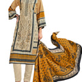 DRAVINAM Trends Unstitched Karachi Lawn Cotton Pakistani Digital Printed Embroidered Suit Dress Material with Unstitched Bottoms and Cotton Dupatta