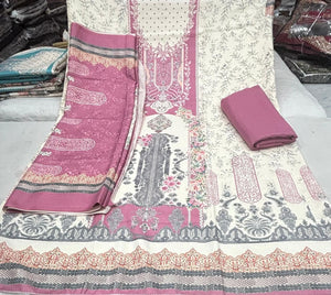 DRAVINAM Trends Women's Winter Wear Digital Printed Unstitched Warm Pakistani Salwar Kameez Dress Material with Digital Printed Pashmina Shawl Dupatta
