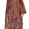 DRAVINAM Trends Women's Unstitched self Check Print embroidered Pure Woollen Pashmina Salwar Suit Dress Material with printed Pure woolen shawl dupatta (Blue)