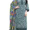 DRAVINAM Trends Kurti 2.50 mtrs,Pure Cotton Solid (2.7 m), Pure Cotton Mal Mal Print Dupatta (2.25 m)|Blue