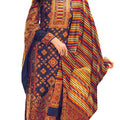 DRAVINAM Trends Women's Winter wear Pure Handloom Jacquard Weaving Wool pashmina salwar suit Dress material with Pure Handloom Weaving Pashmina wool shawl dupatta (Blue)