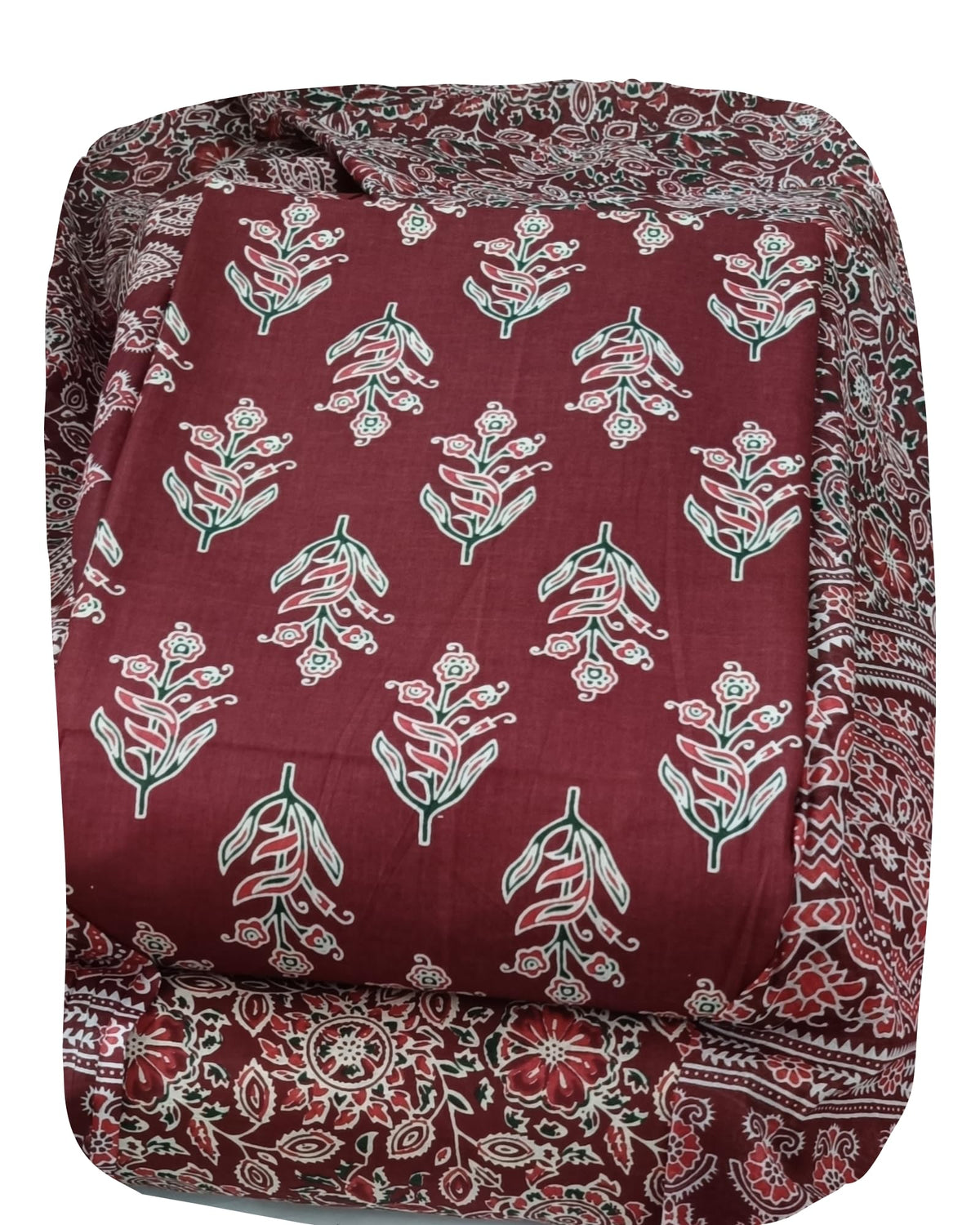 DRAVINAM Trends Jaipuri Print Cambric Cotton Unstitched Salwar Suit Dress Material for Women with Mulmul Cotton Dupatta