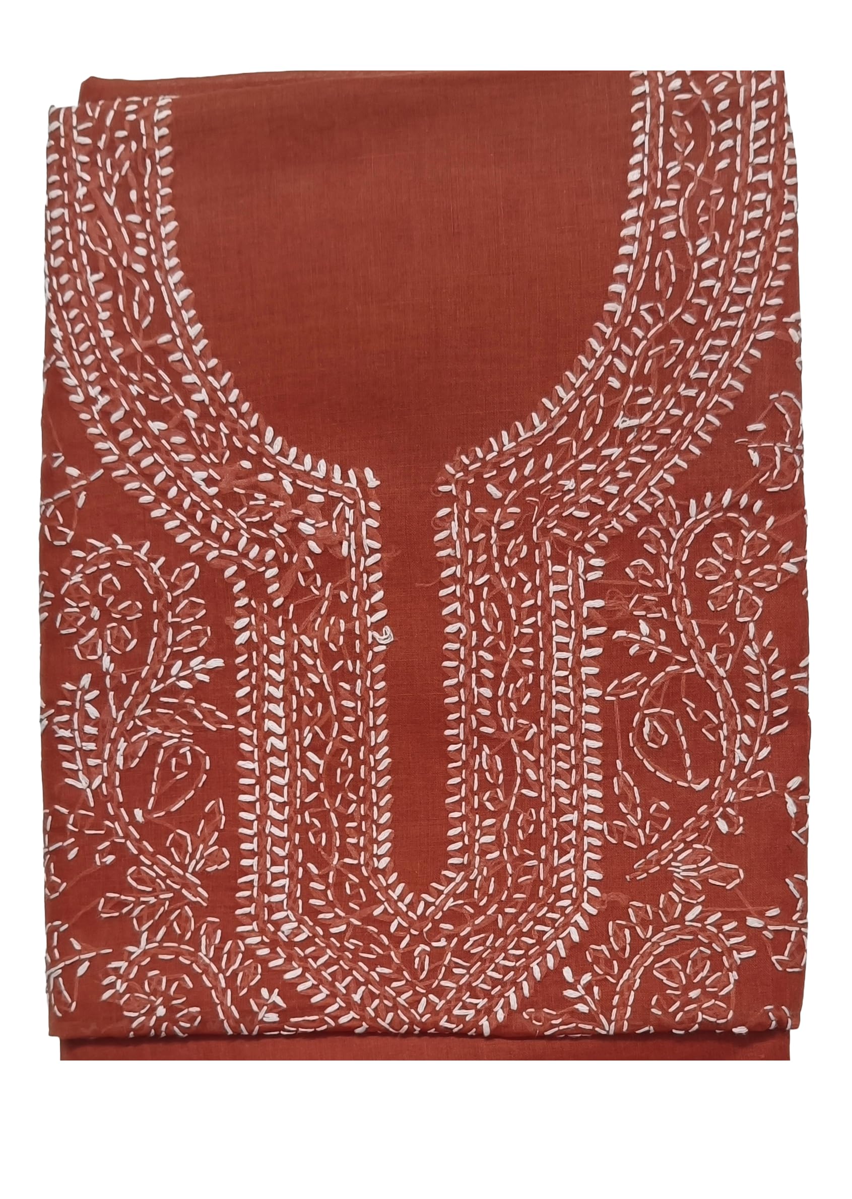 DRAVINAM Trends Women’s Cotton Unstitched Chikankari Suit Set with Dupatta & Bottom | Hand-Embroidered Lucknowi Dress Material | Premium Ethnic Wear for Women | Free Size (3-Piece)