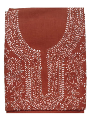 DRAVINAM Trends Women’s Cotton Unstitched Chikankari Suit Set with Dupatta & Bottom | Hand-Embroidered Lucknowi Dress Material | Premium Ethnic Wear for Women | Free Size (3-Piece)