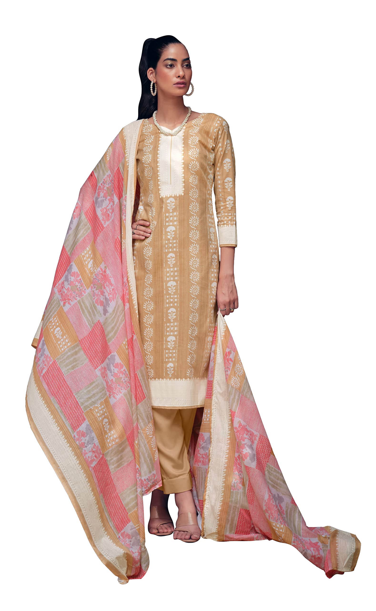 DRAVINAM Trends Unstitch Cotton Salwar Suit Set