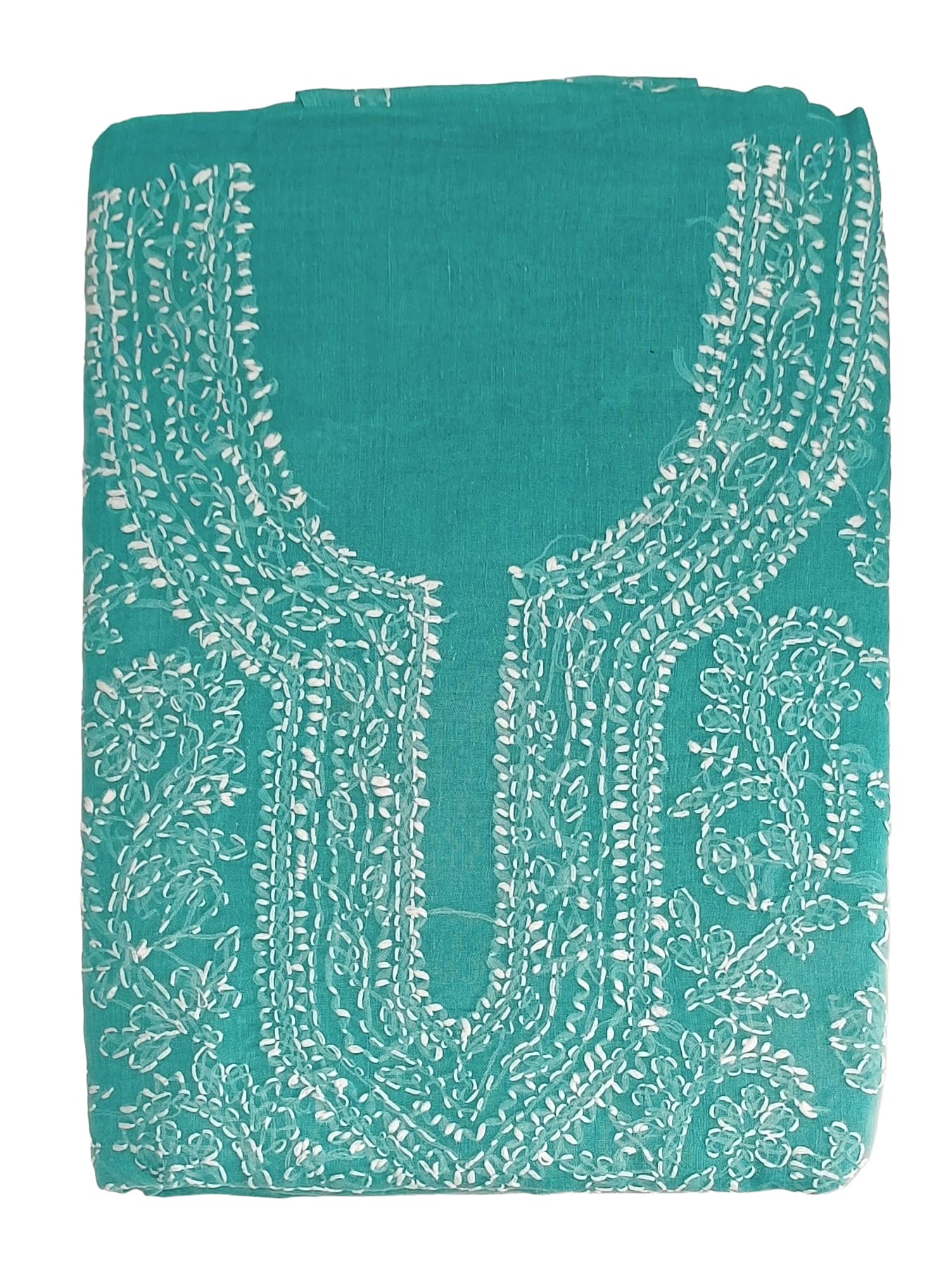 DRAVINAM Trends Women’s Cotton Unstitched Chikankari Suit Set with Dupatta & Bottom | Hand-Embroidered Lucknowi Dress Material | Premium Ethnic Wear for Women | Free Size (3-Piece)