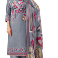 DRAVINAM Trends Kurti 2.50 mtrs,Viscose Reyon Dyed (2.7 m),Viscose German Half Pure Designer Print Dupatta (2.25 m)|Grey