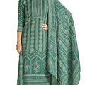DRAVINAM Trends Women's Winter Wear Kashmiri Kani Printed Warm Wool Pashmina Salwar Kameez Dress Material with Swaroski Work and Pashmina Printed Shawl Dupatta