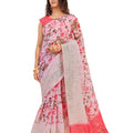 DRAVINAM Trends Women's Khadi Organza Saree With Blouse Piece (NaaOr_9_Light Pink Mauve)