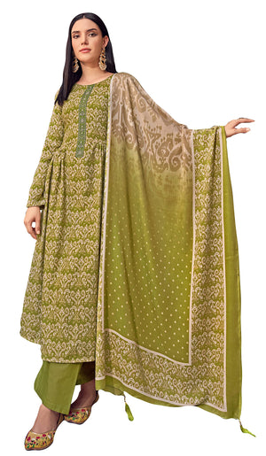 DRAVINAM Trends Women's Unstitched Embroidered Pure Woollen Pashmina Salwar Suit Dress Material with Digital Print Soft Pashmina Shawl Dupatta (Free Size_Grey)