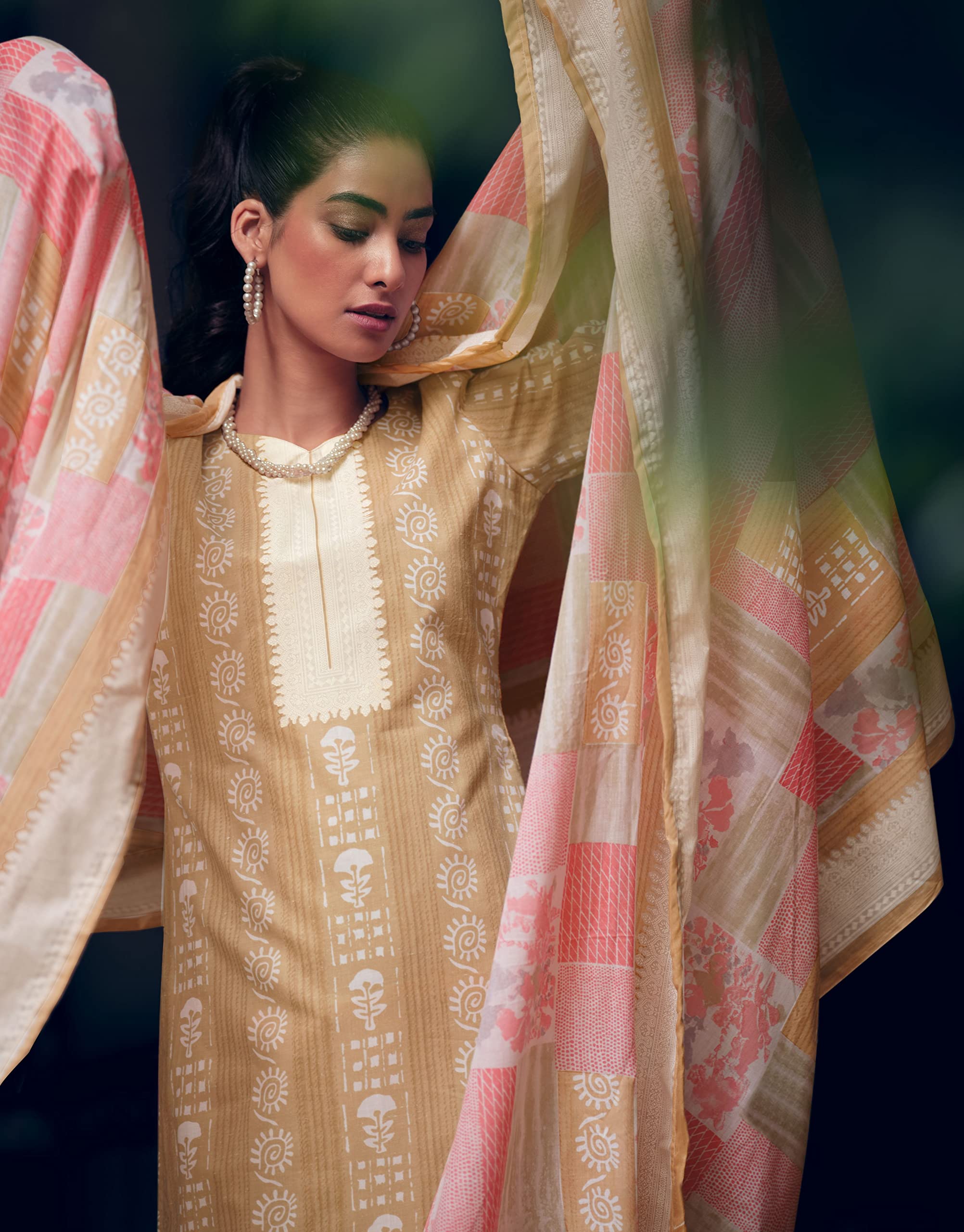 DRAVINAM Trends Unstitch Cotton Salwar Suit Set