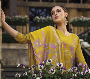 DRAVINAM Trends Women's Pure Viscose Pashmina Fancy Work Digital Printed Salwar suit Dress Material with Pure Viscose Pashmina Shawl Dupatta