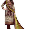 DRAVINAM Trends Printed Pashmina Unstitch Salwar Suit Material with Printed Shawl Dupatta